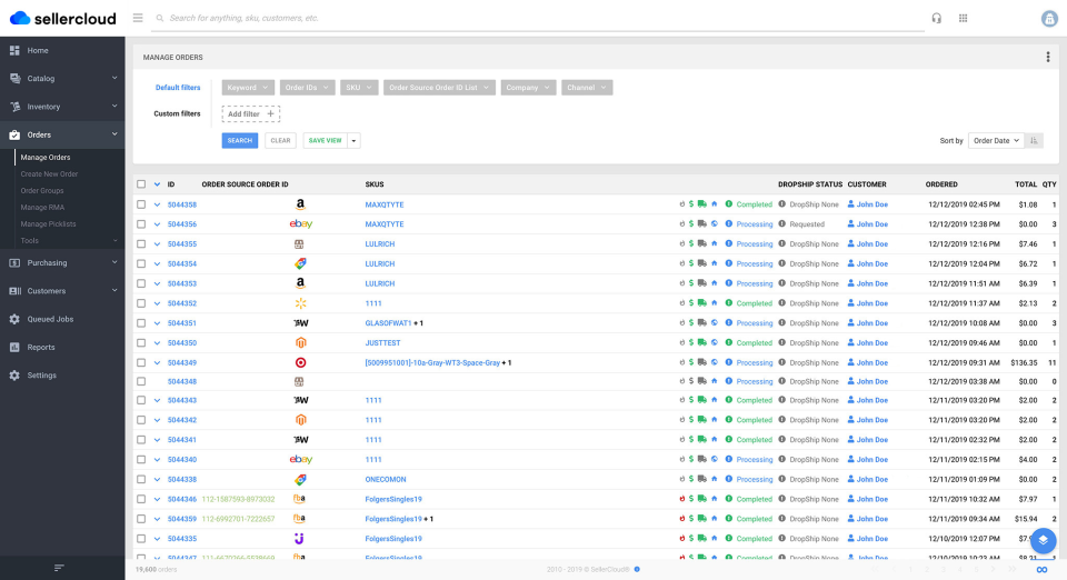 screenshot of Sellercloud