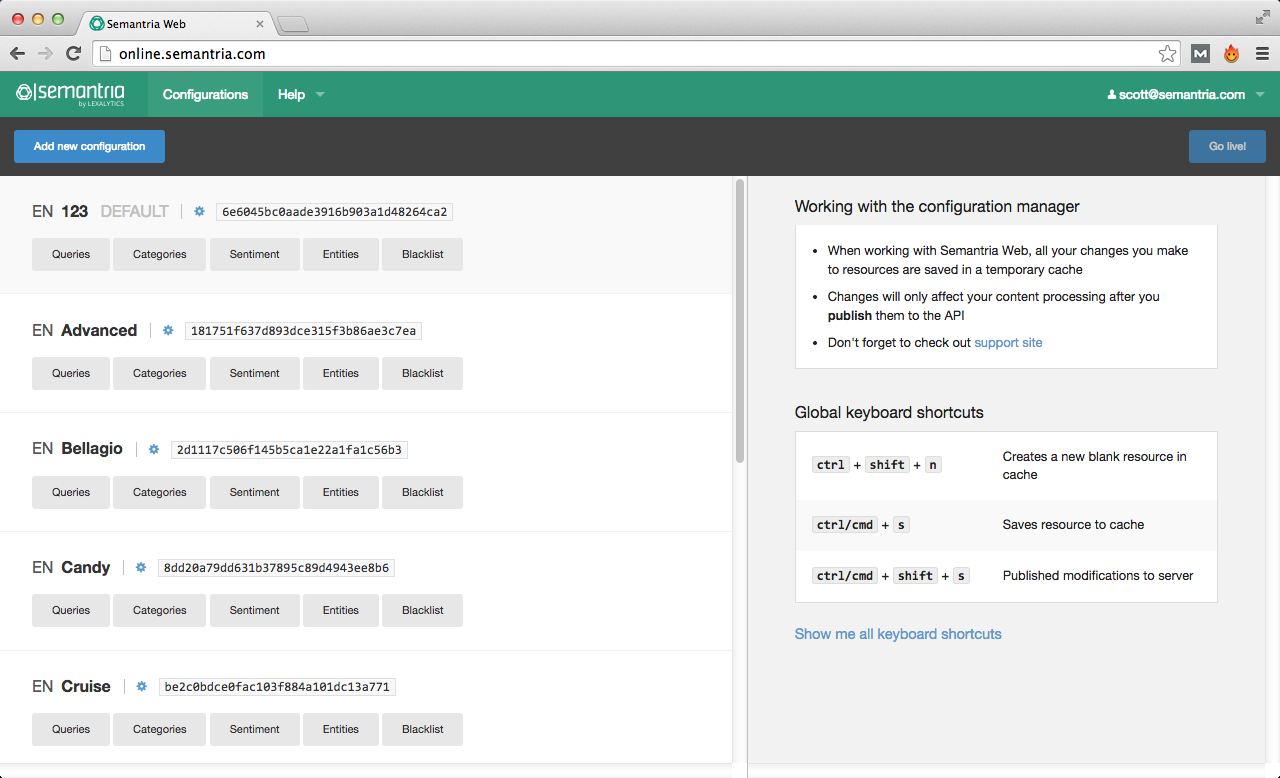 screenshot of Semantria