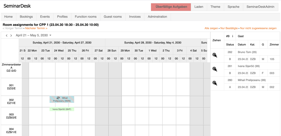 screenshot of SeminarDesk