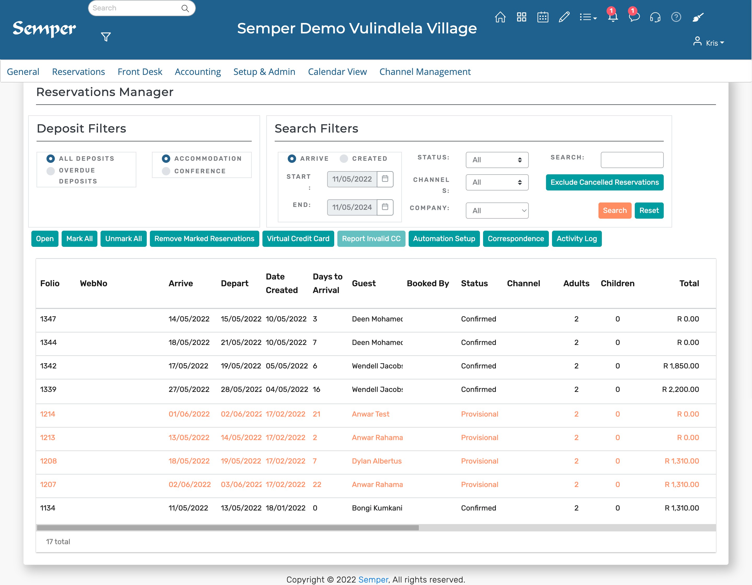 screenshot of Semper
