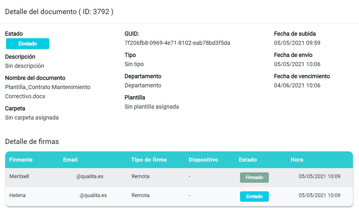screenshot of Send2sign