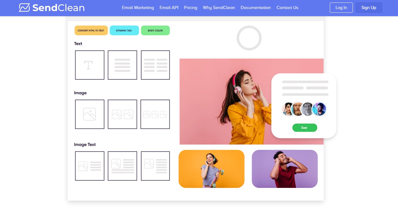 screenshot of SendClean