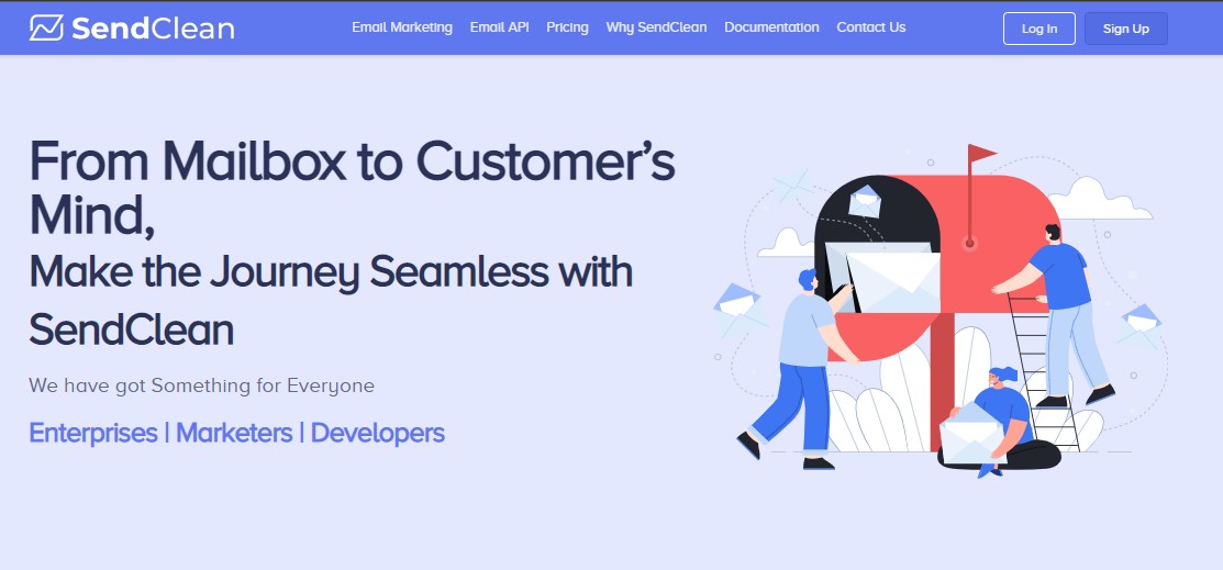 screenshot of SendClean