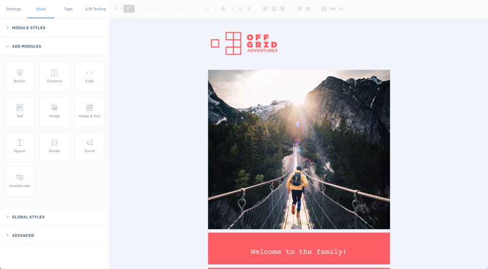 screenshot of SendGrid
