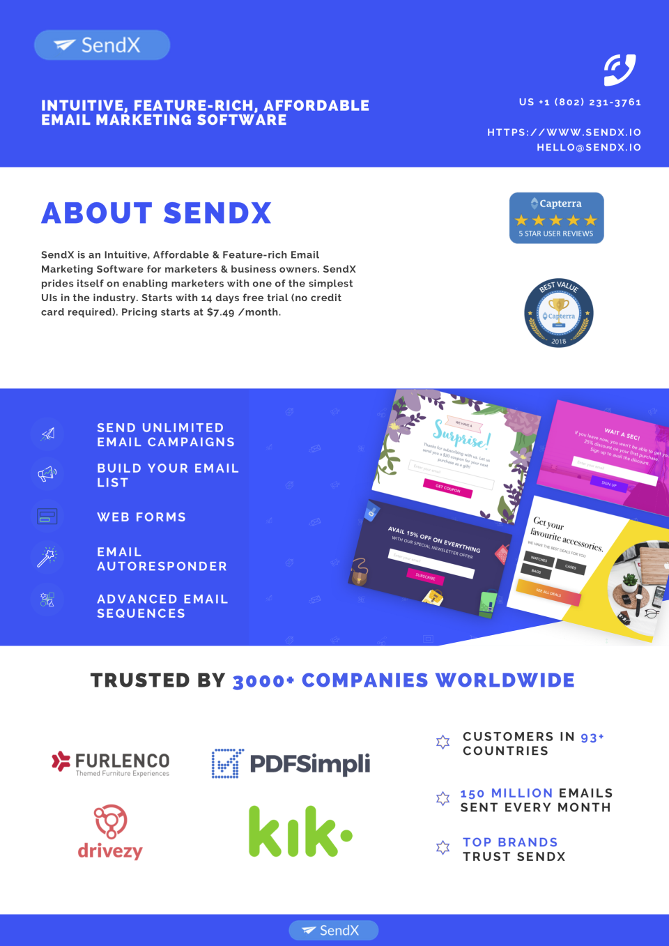 screenshot of SendX