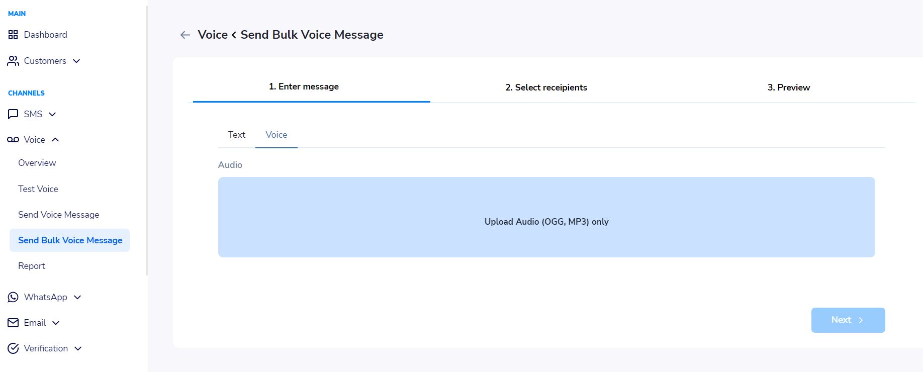 screenshot of Sendchamp