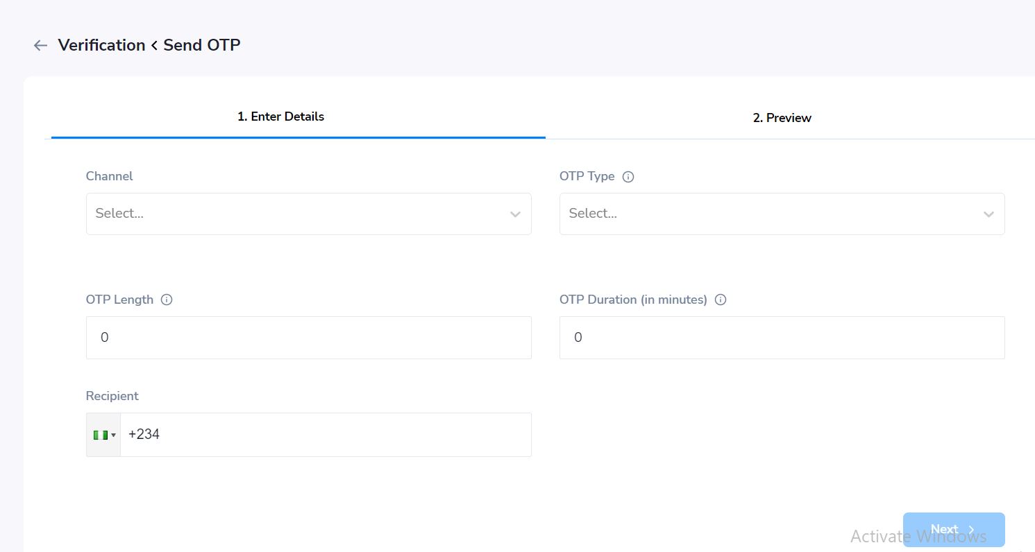 screenshot of Sendchamp