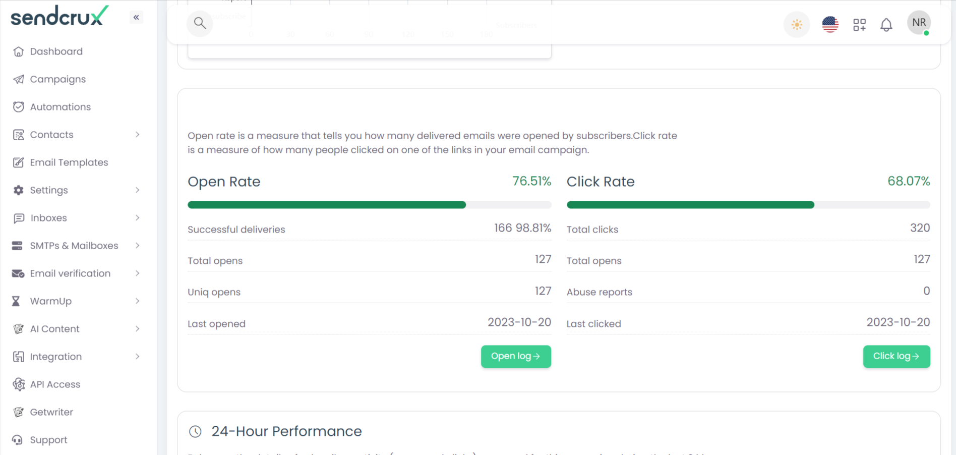 screenshot of Sendcrux