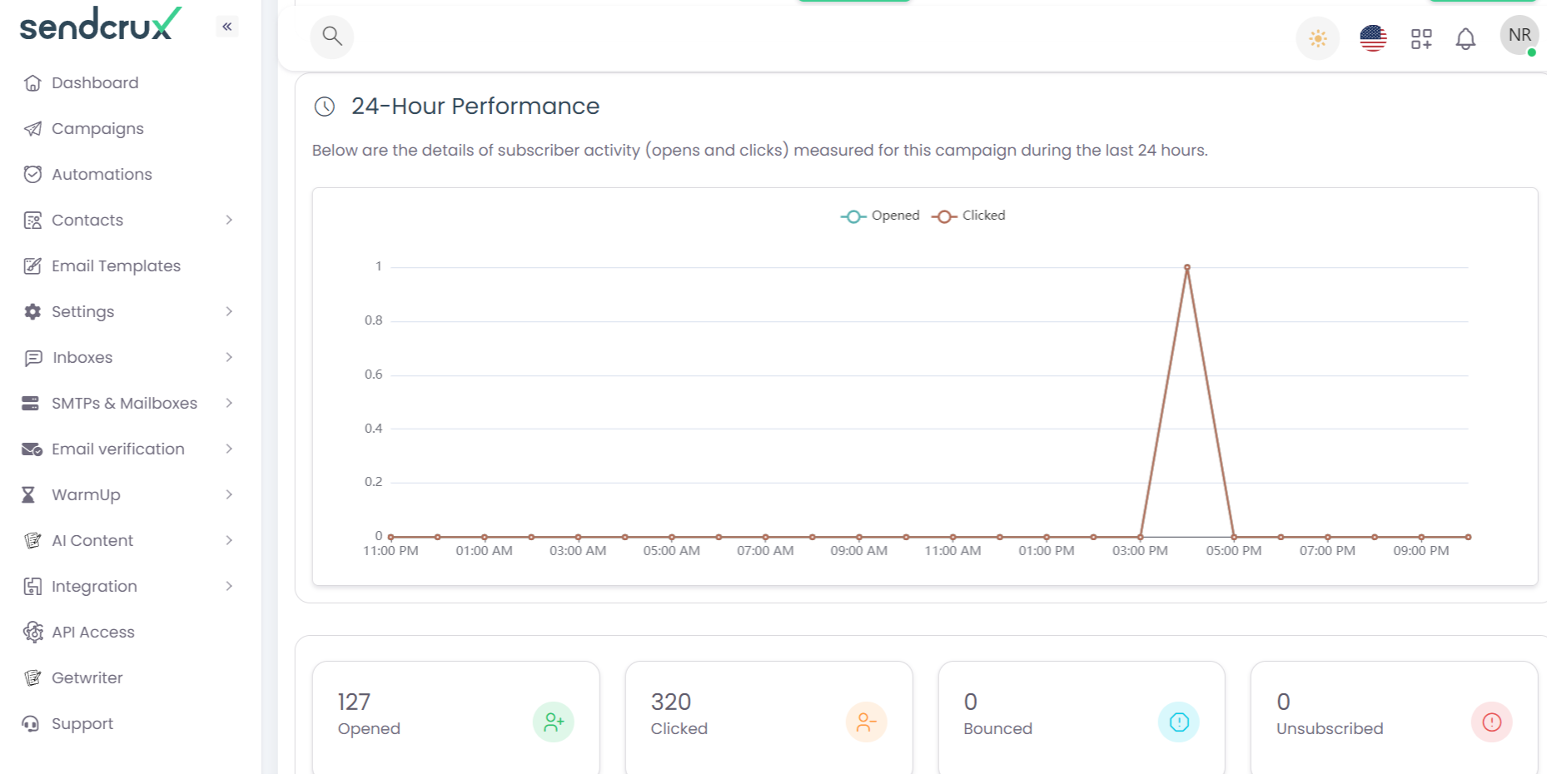 screenshot of Sendcrux