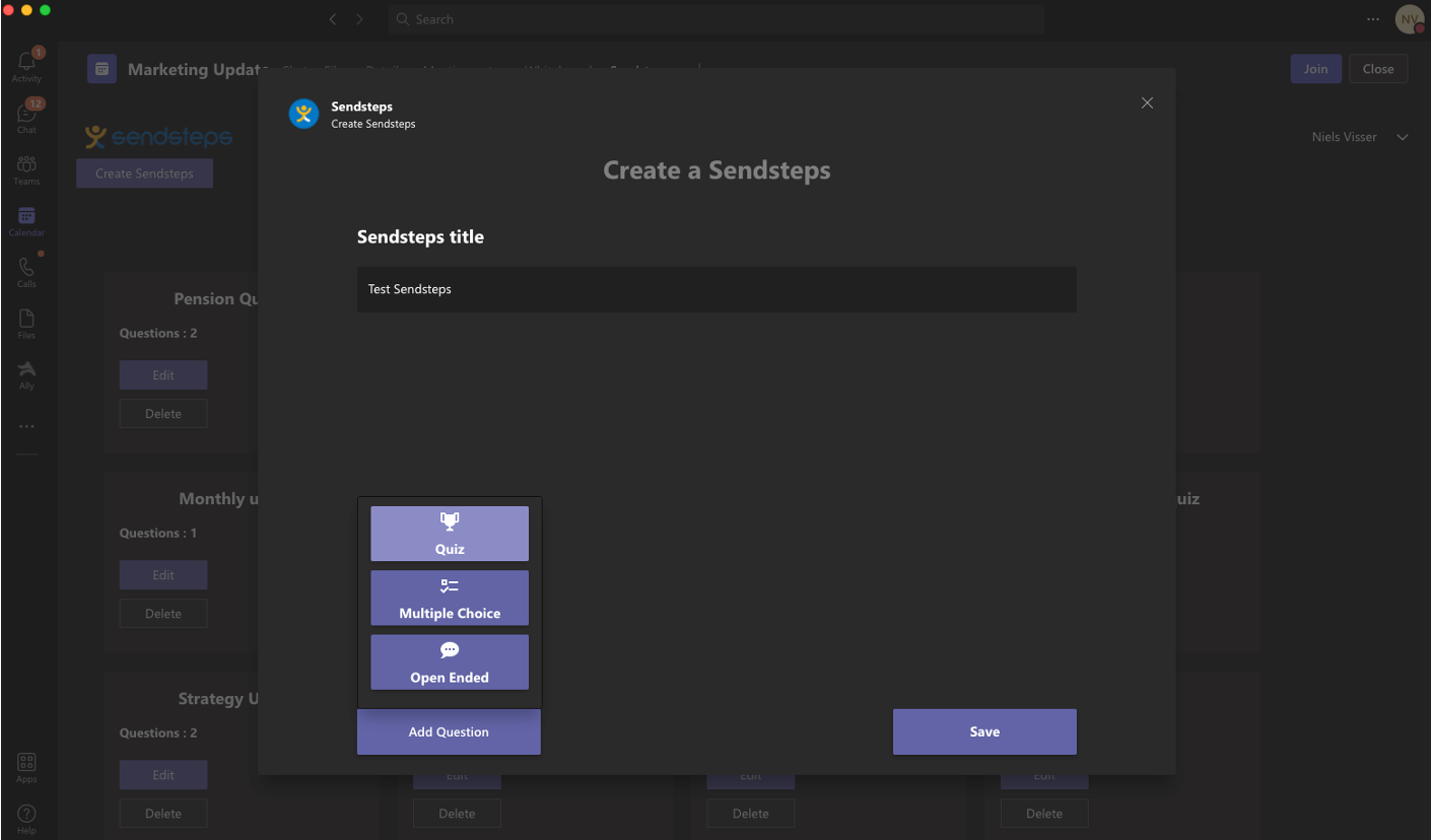 screenshot of Sendsteps