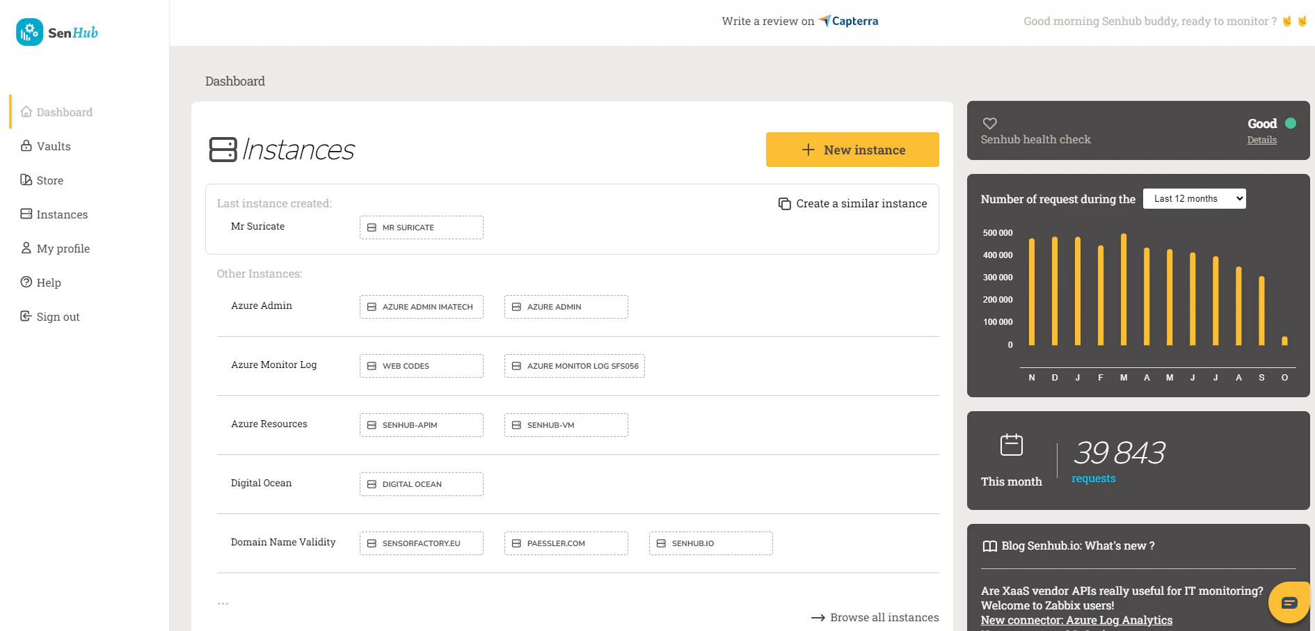 screenshot of Senhub