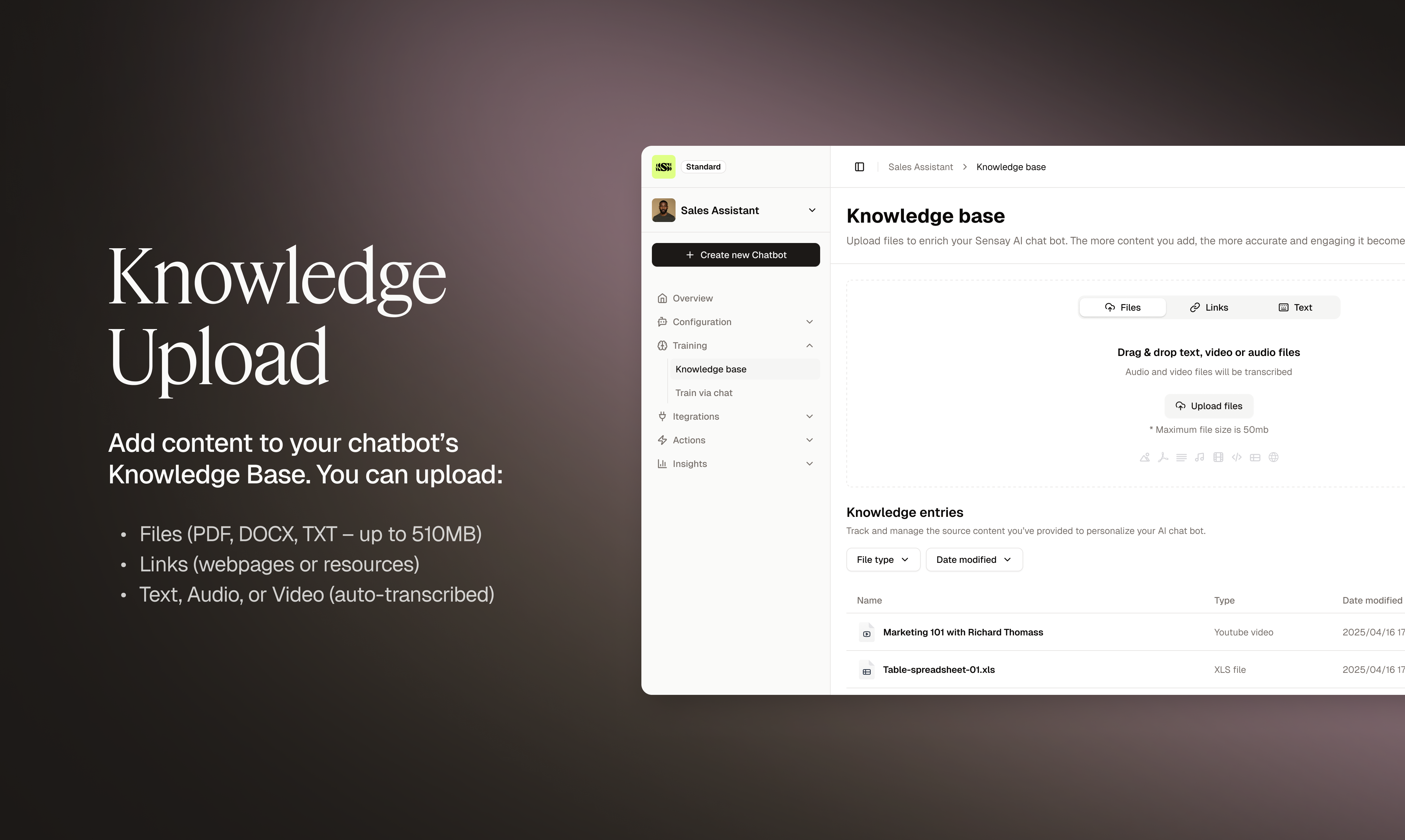 screenshot of Sensay