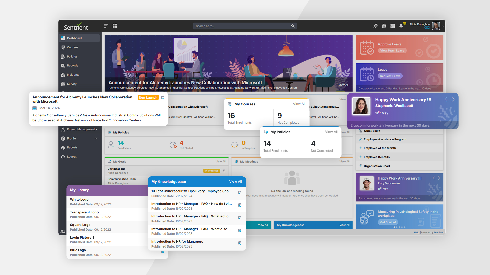 screenshot of Sentrient
