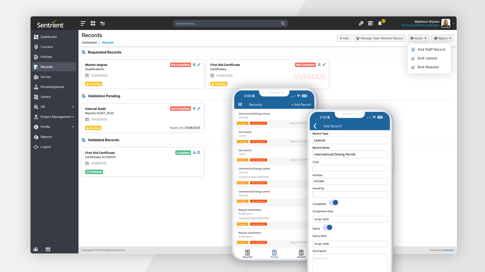 screenshot of Sentrient