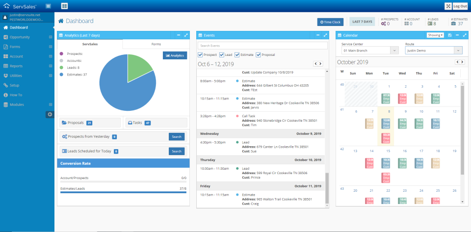 screenshot of ServSuite