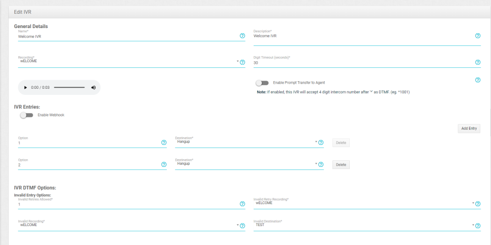 screenshot of Servetel