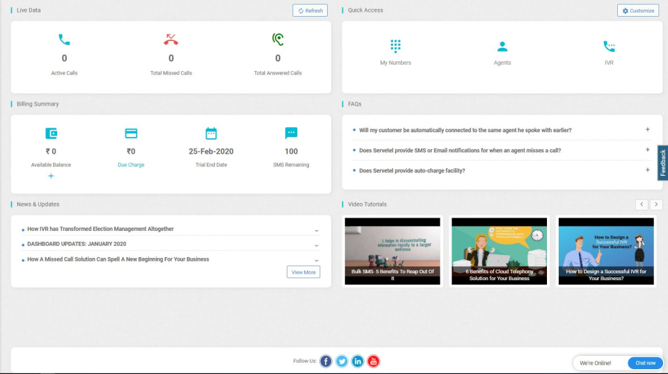 screenshot of Servetel