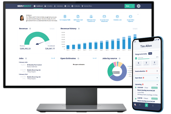 screenshot of Servgrow