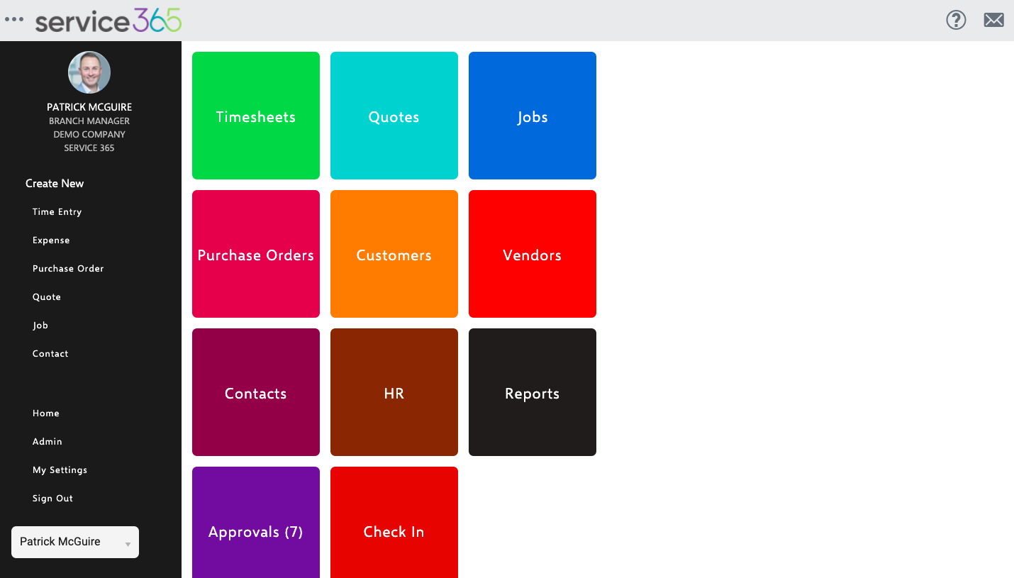 screenshot of Service365