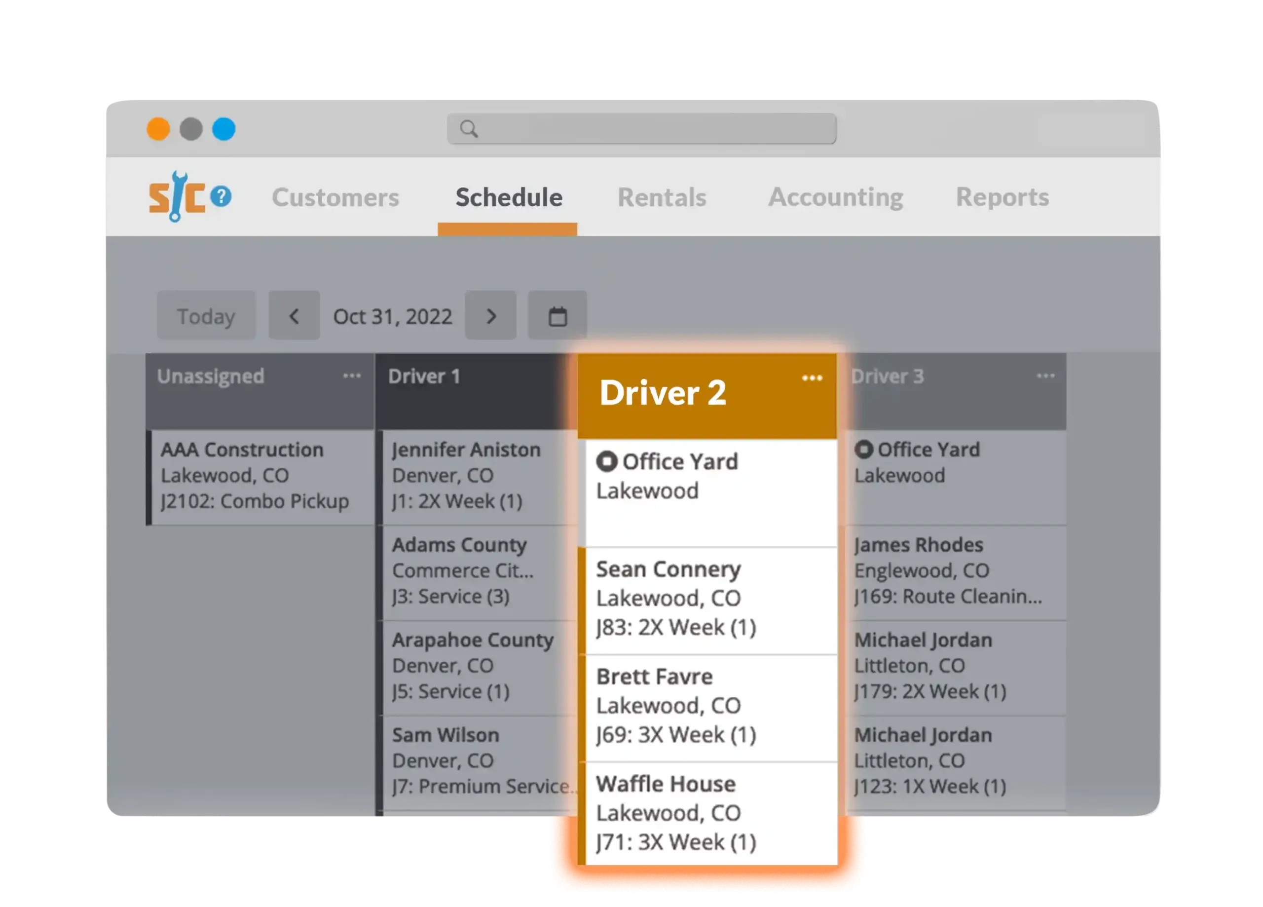 screenshot of ServiceCore