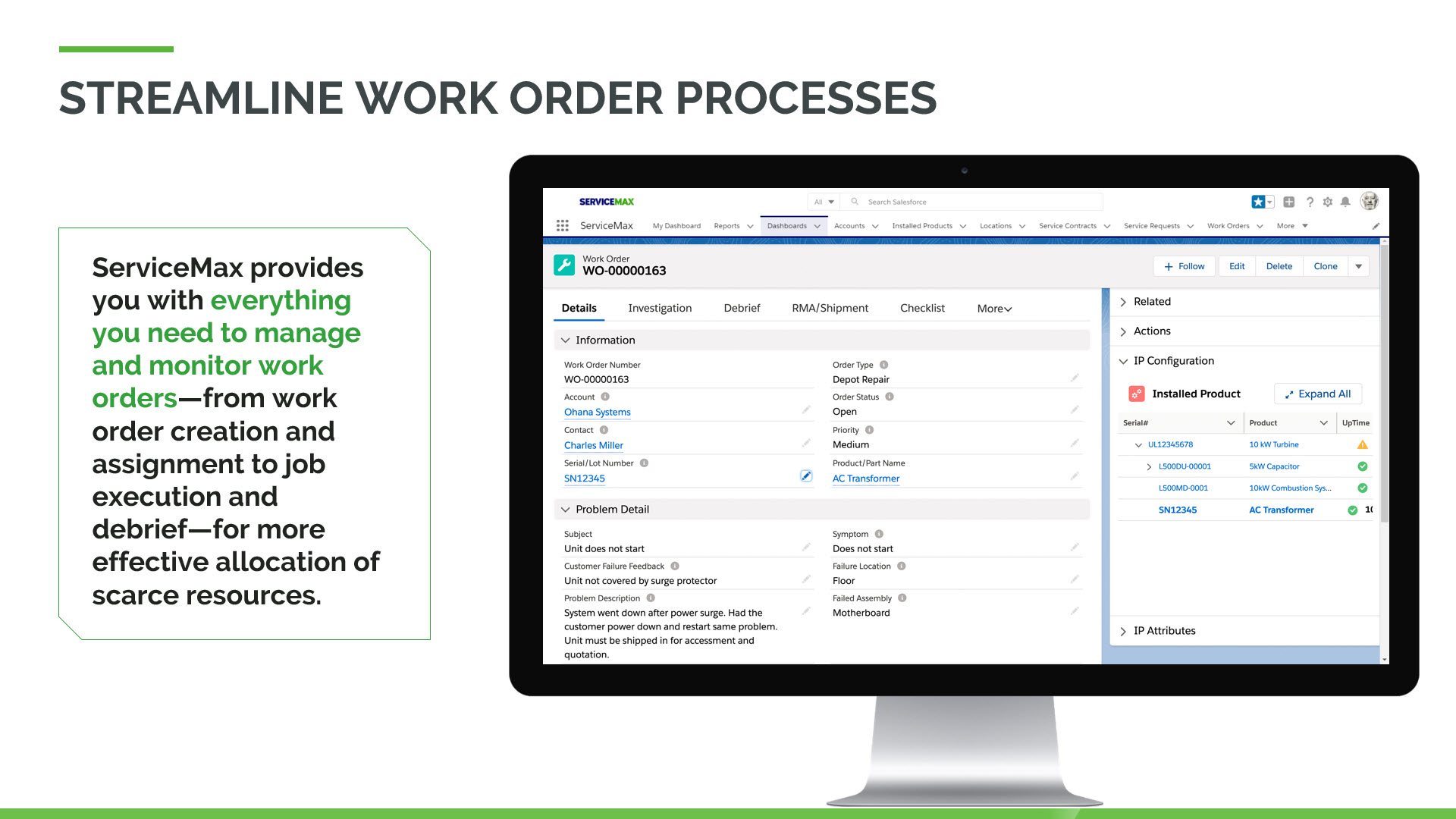 screenshot of ServiceMax