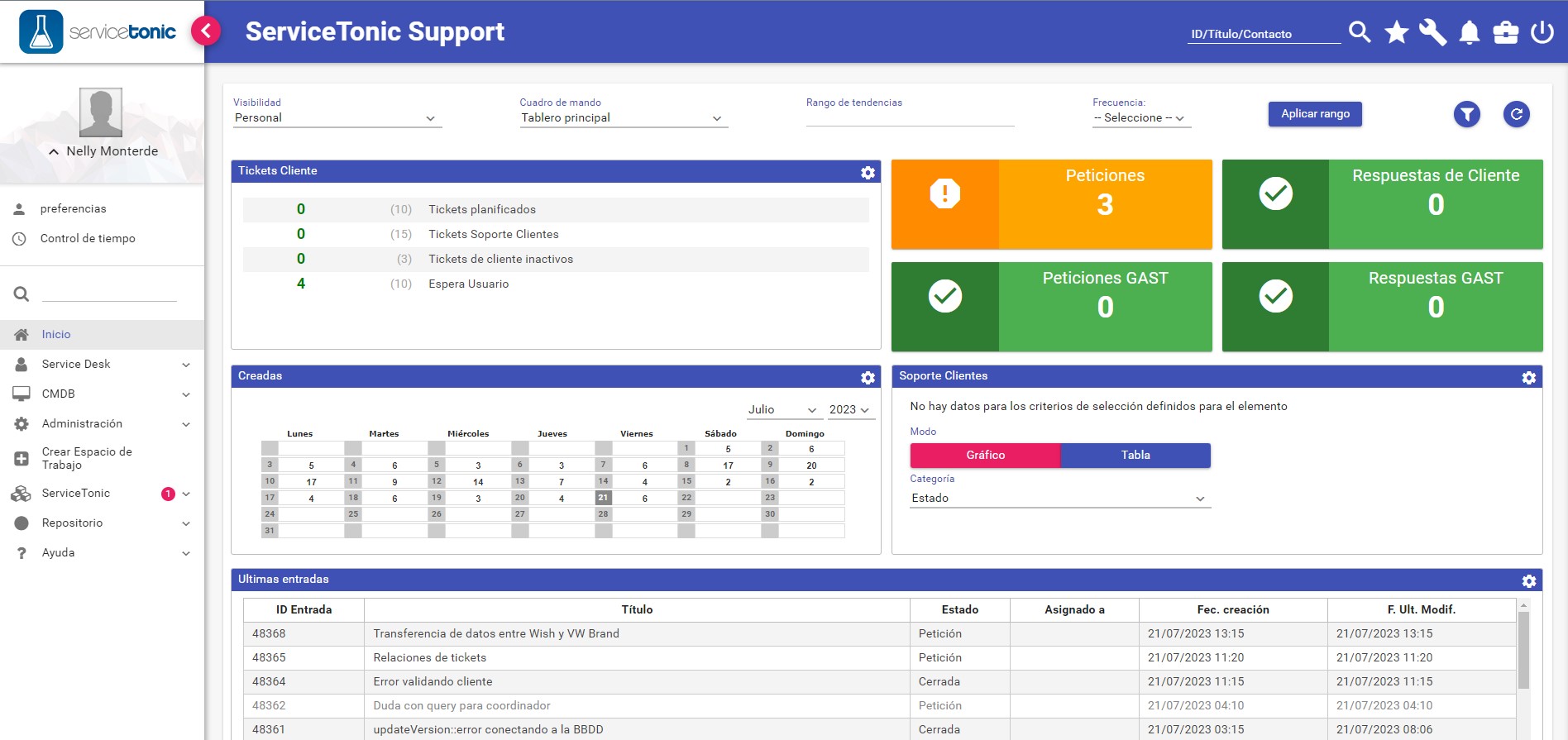 screenshot of ServiceTonic