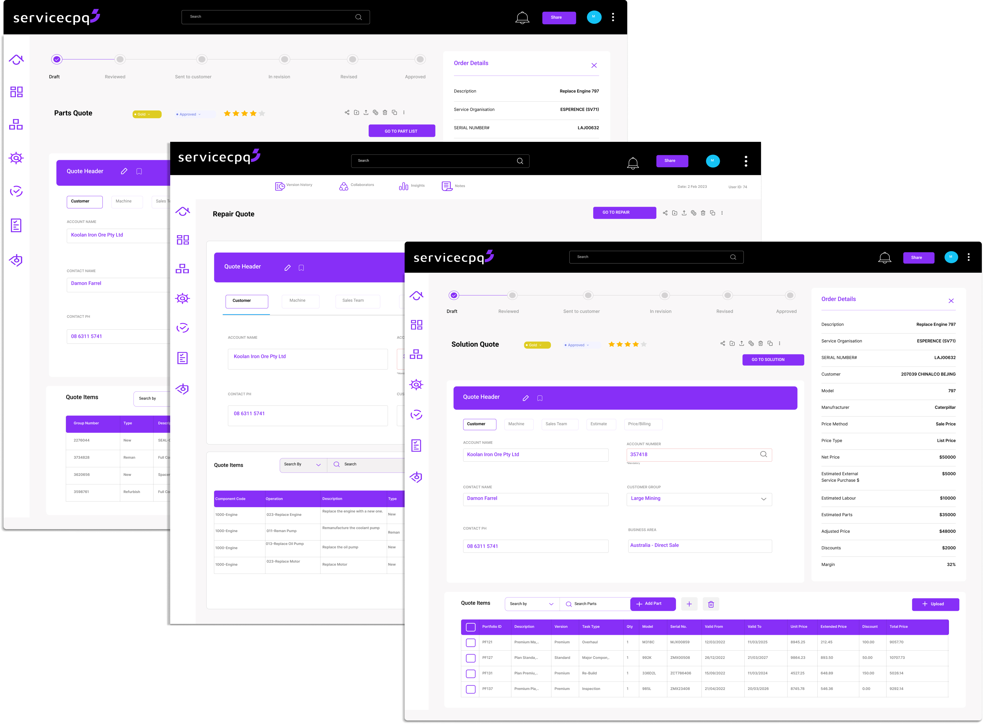 screenshot of Servicecpq