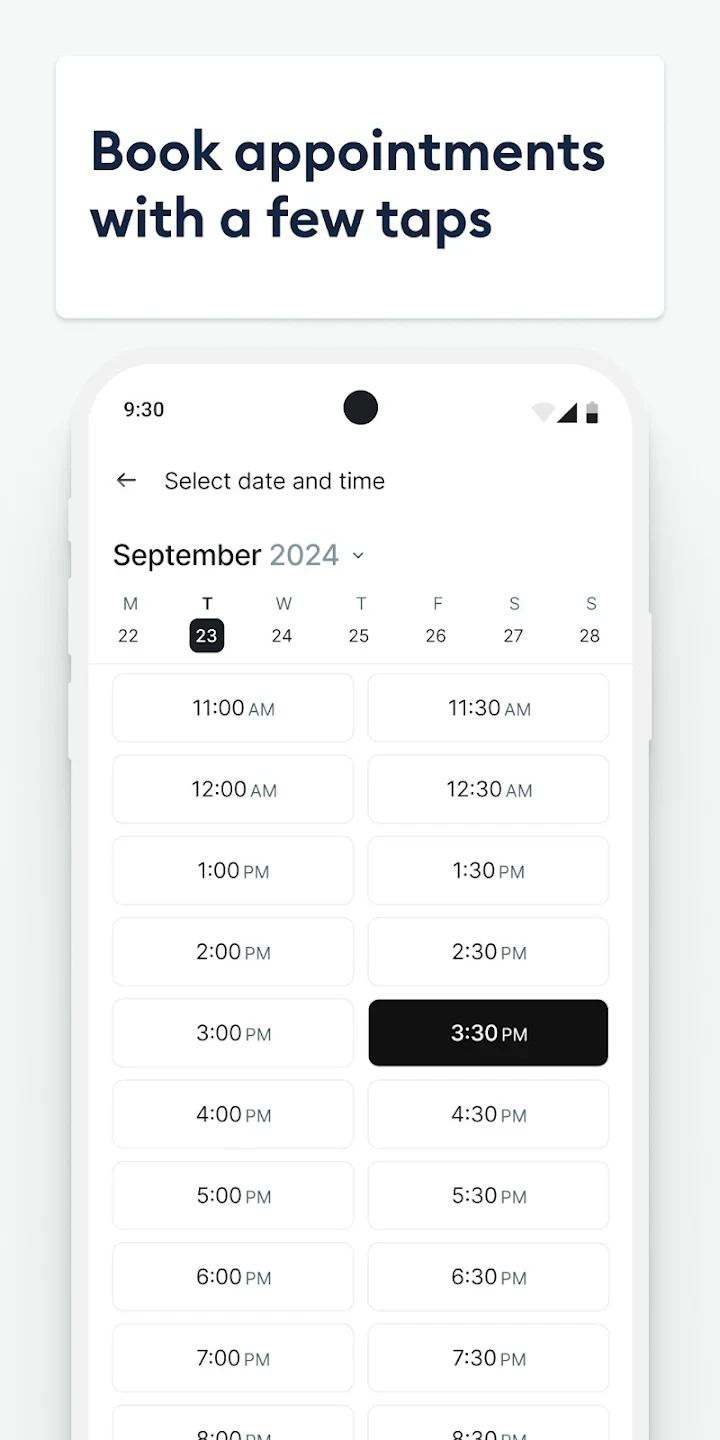screenshot of Setmore