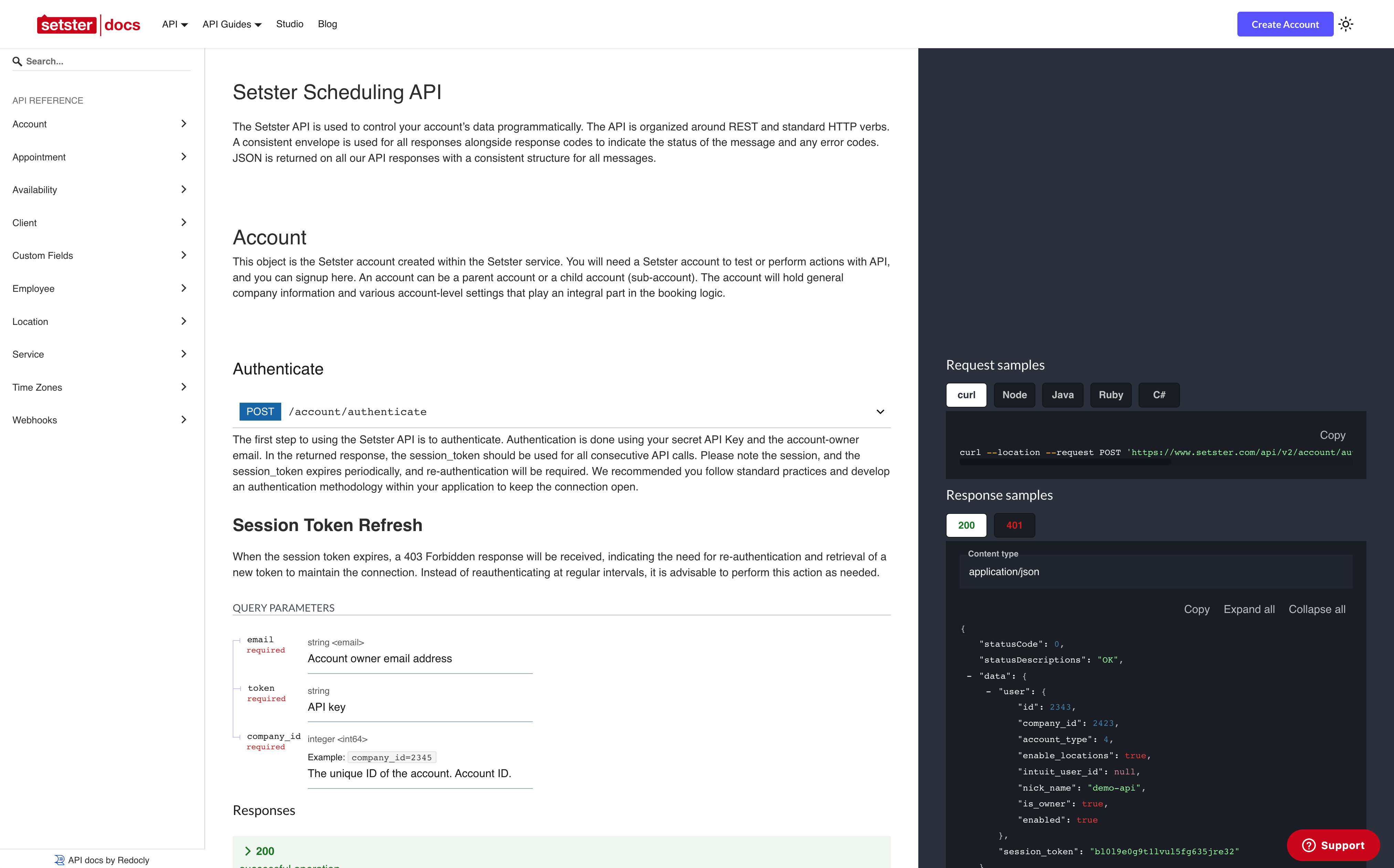 screenshot of Setster
