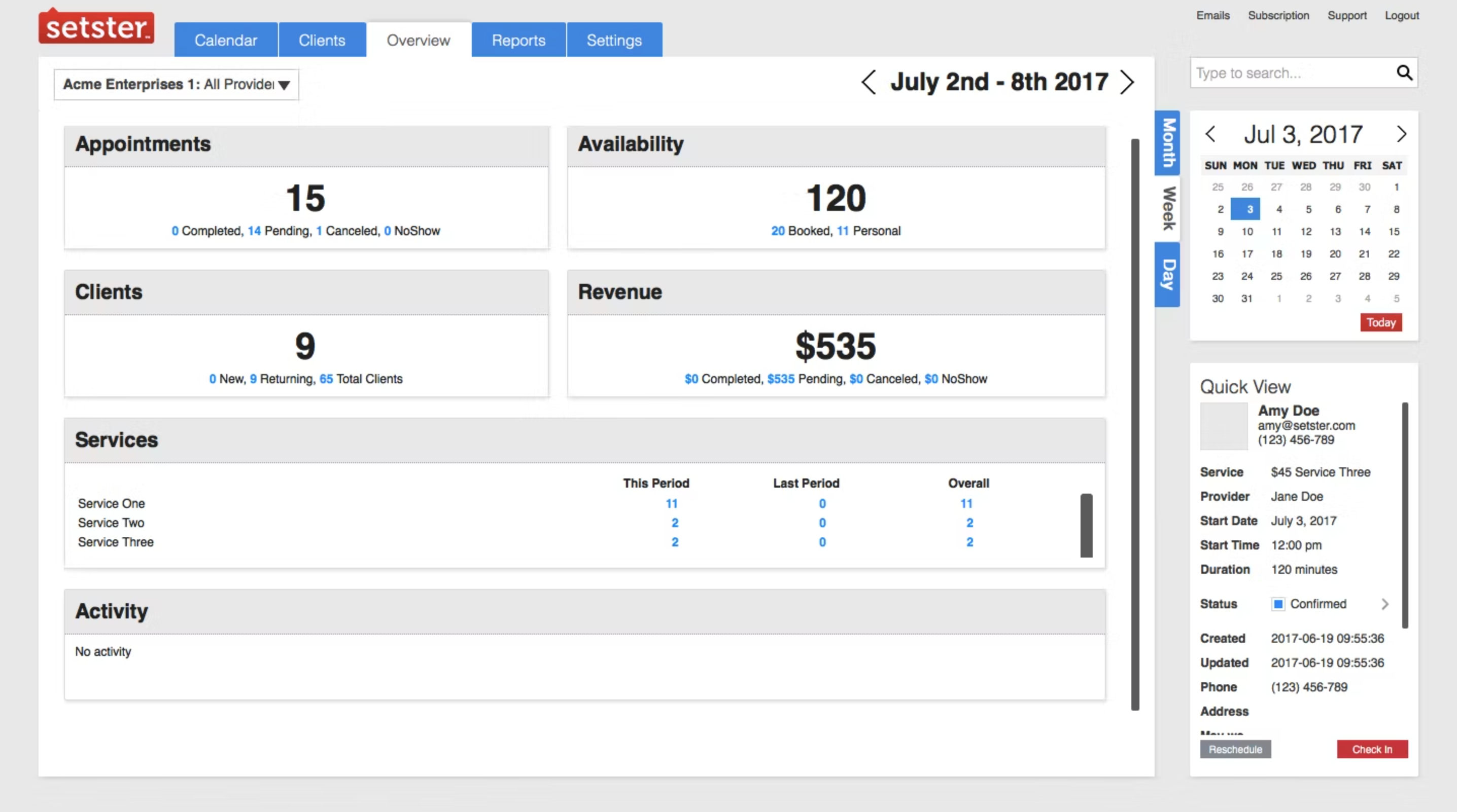 screenshot of Setster