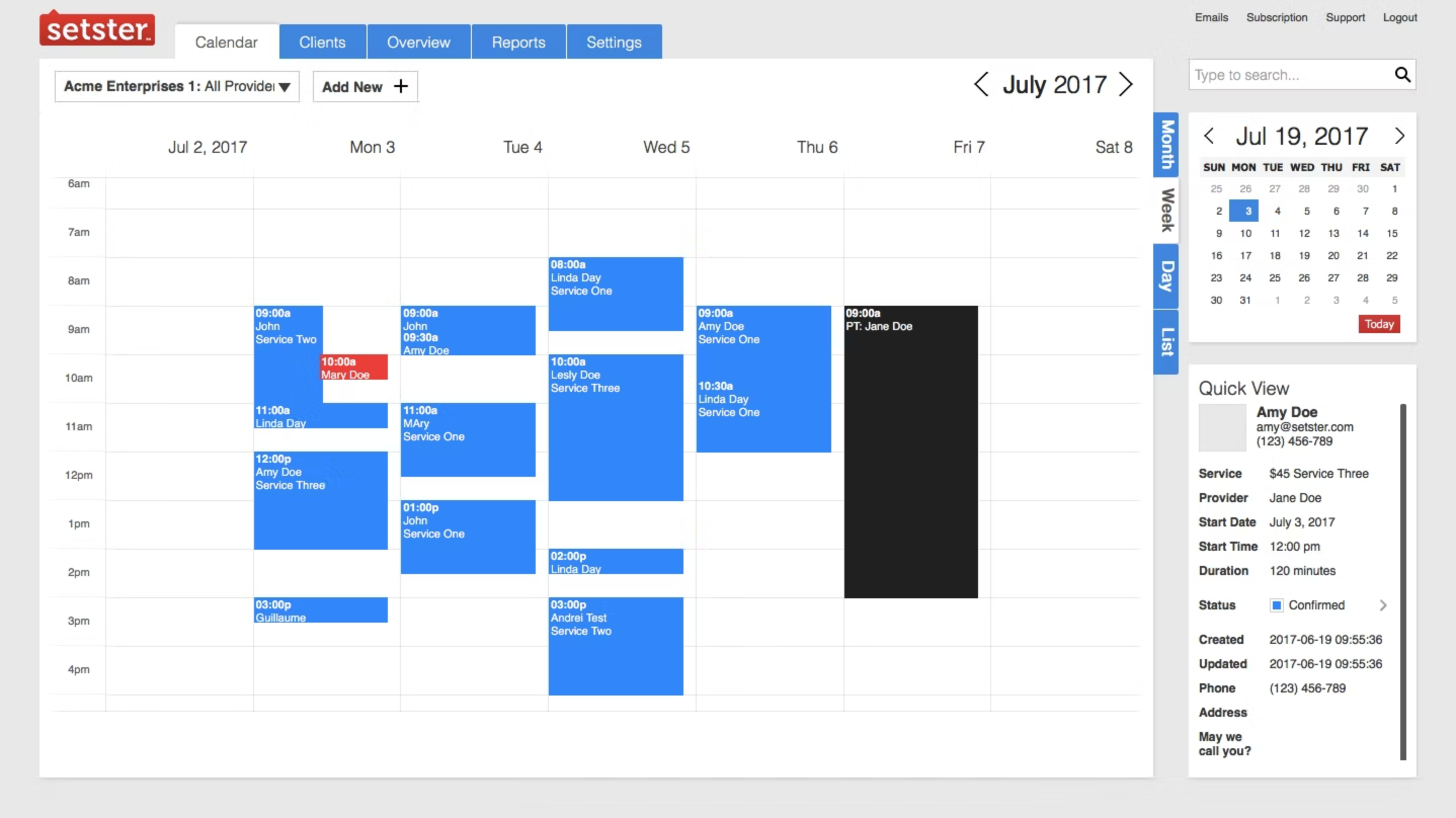 screenshot of Setster
