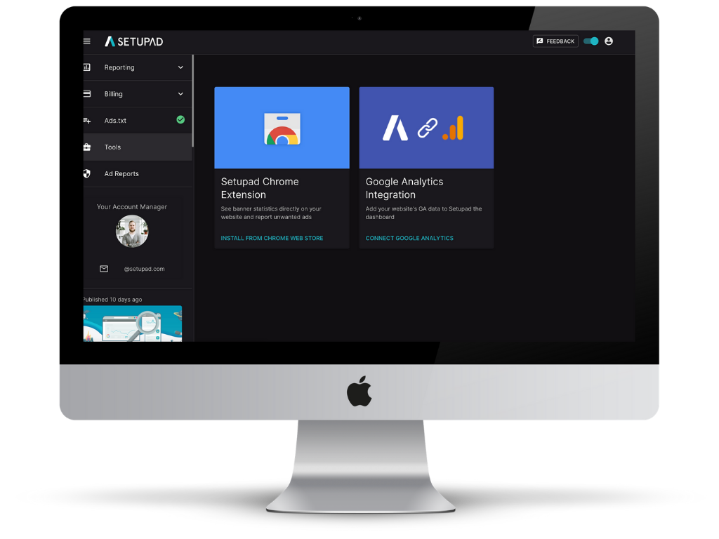 screenshot of Setupad