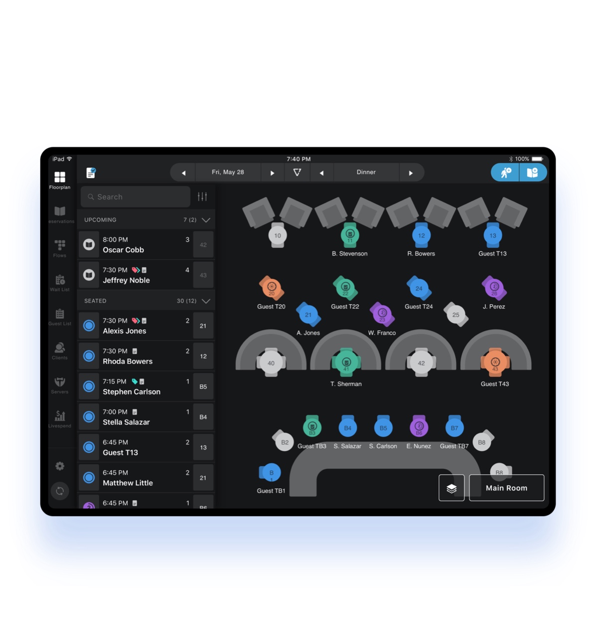 screenshot of SevenRooms