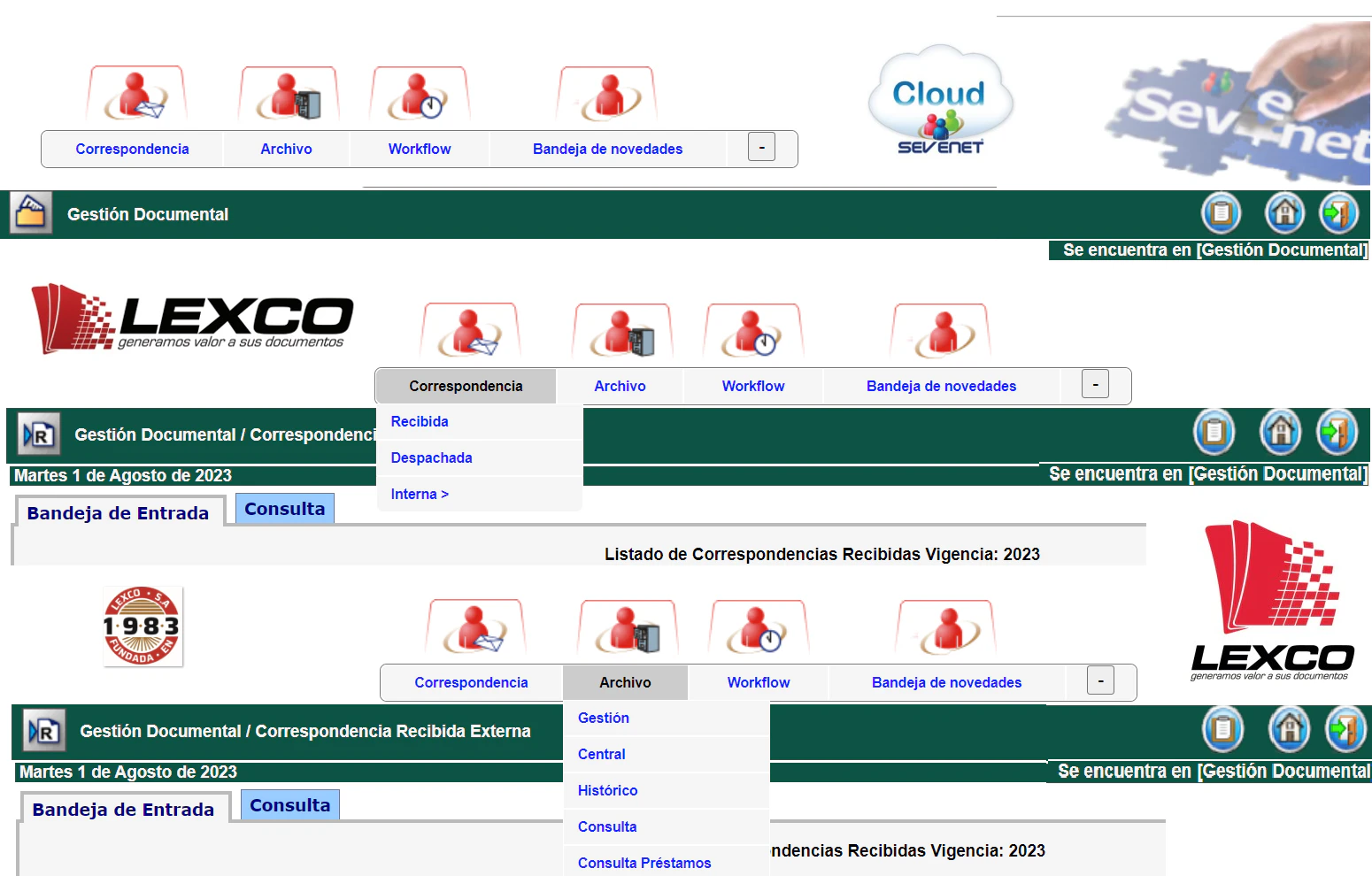screenshot of Sevenet