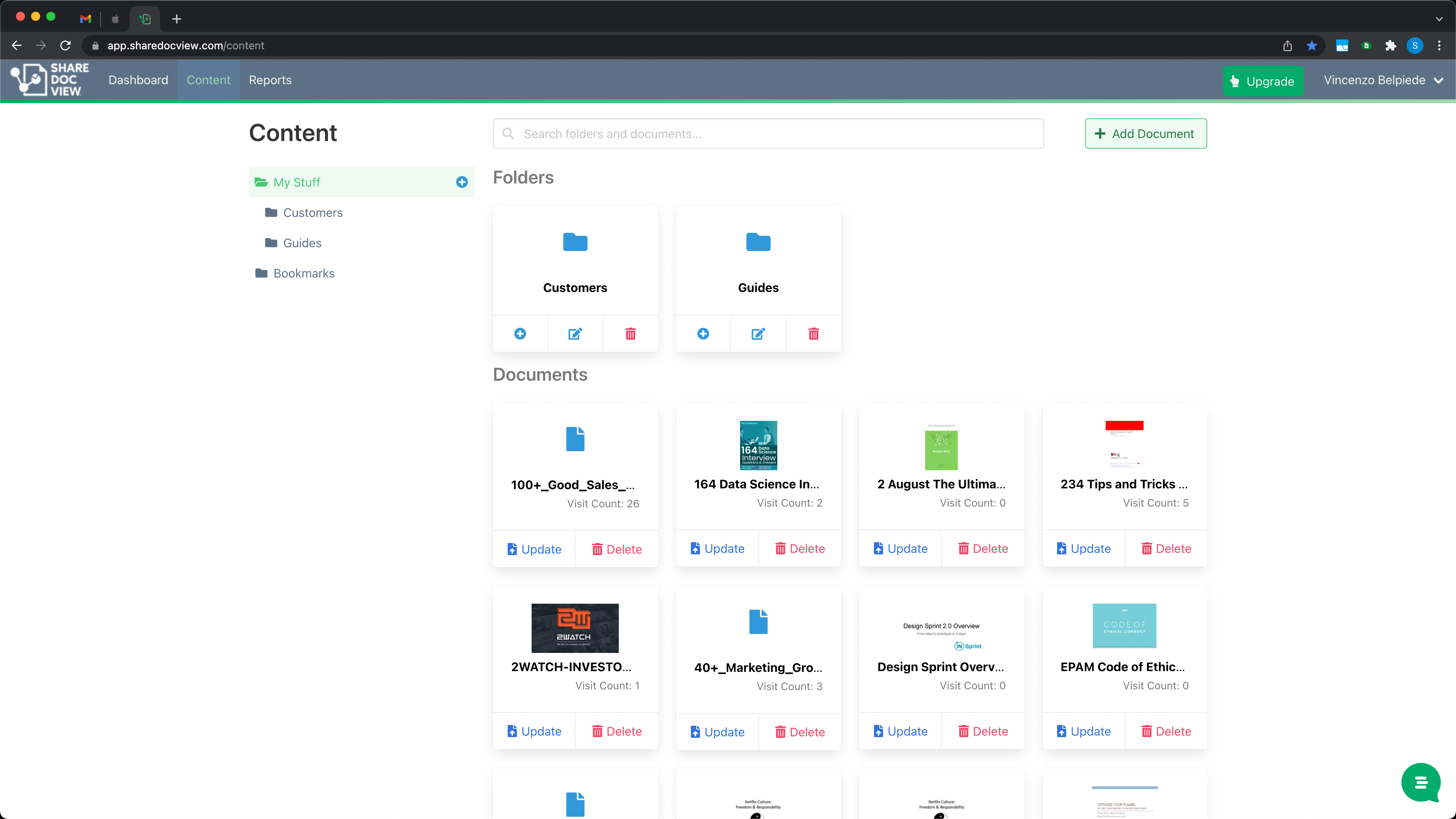 screenshot of ShareDocView