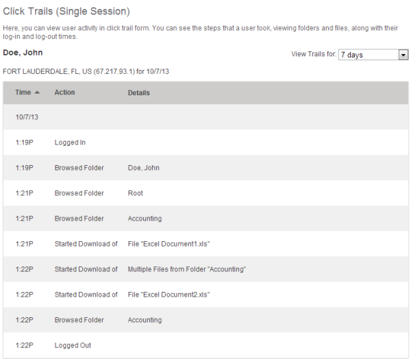 screenshot of ShareFile