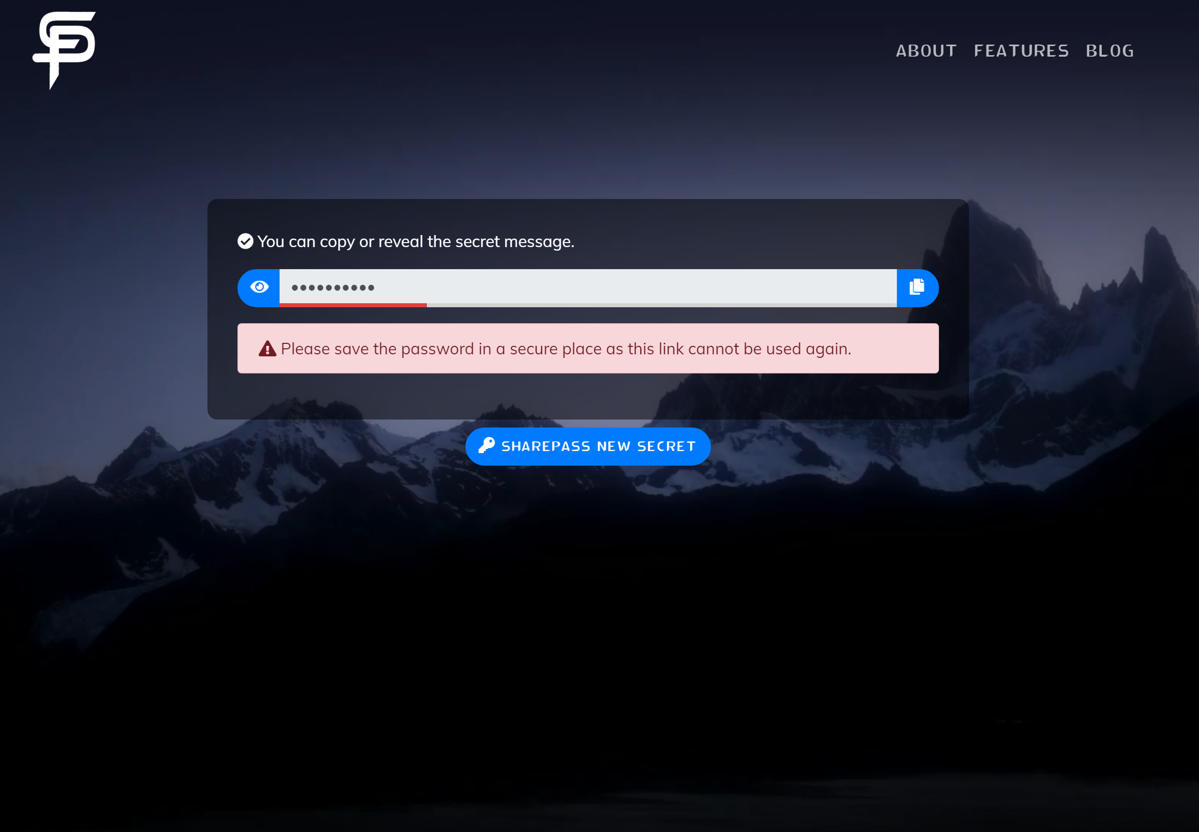 screenshot of SharePass