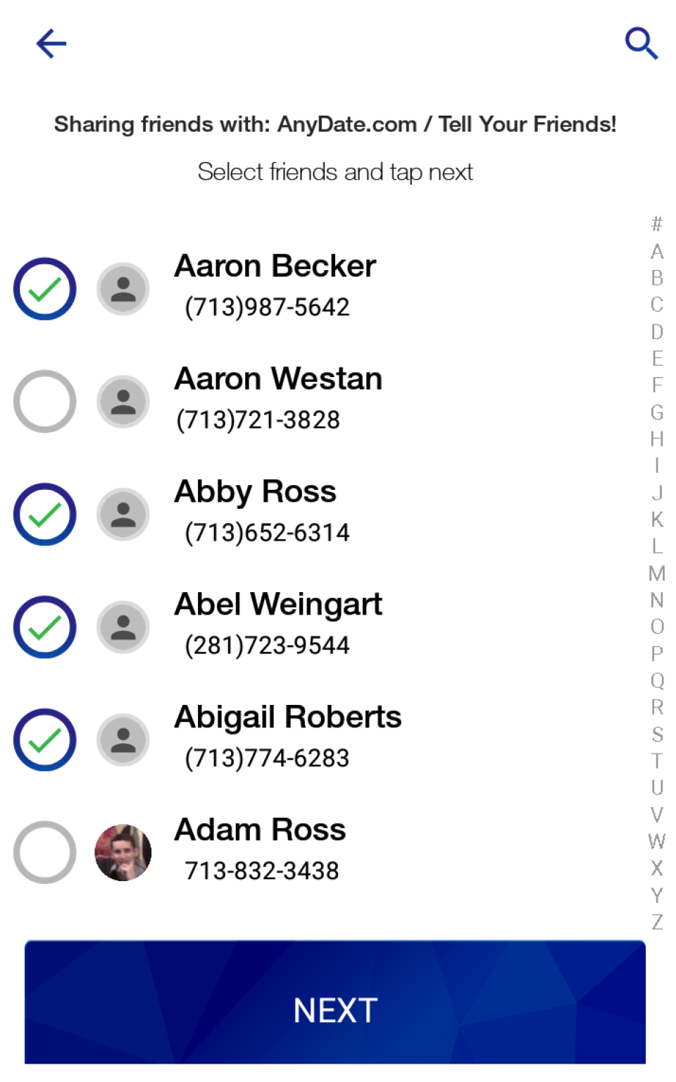 screenshot of ShareSomeFriends