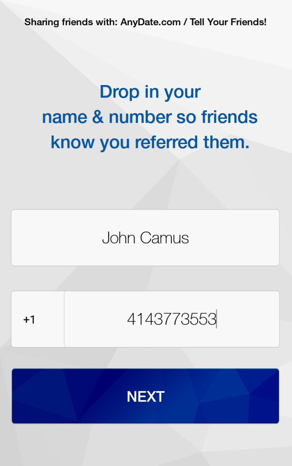 screenshot of ShareSomeFriends