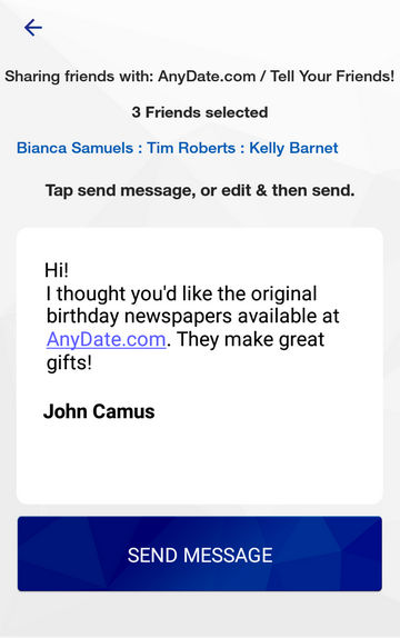 screenshot of ShareSomeFriends