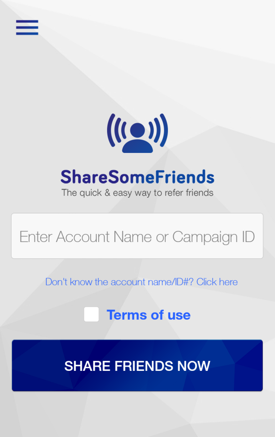 screenshot of ShareSomeFriends