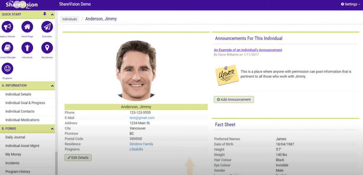 screenshot of ShareVision