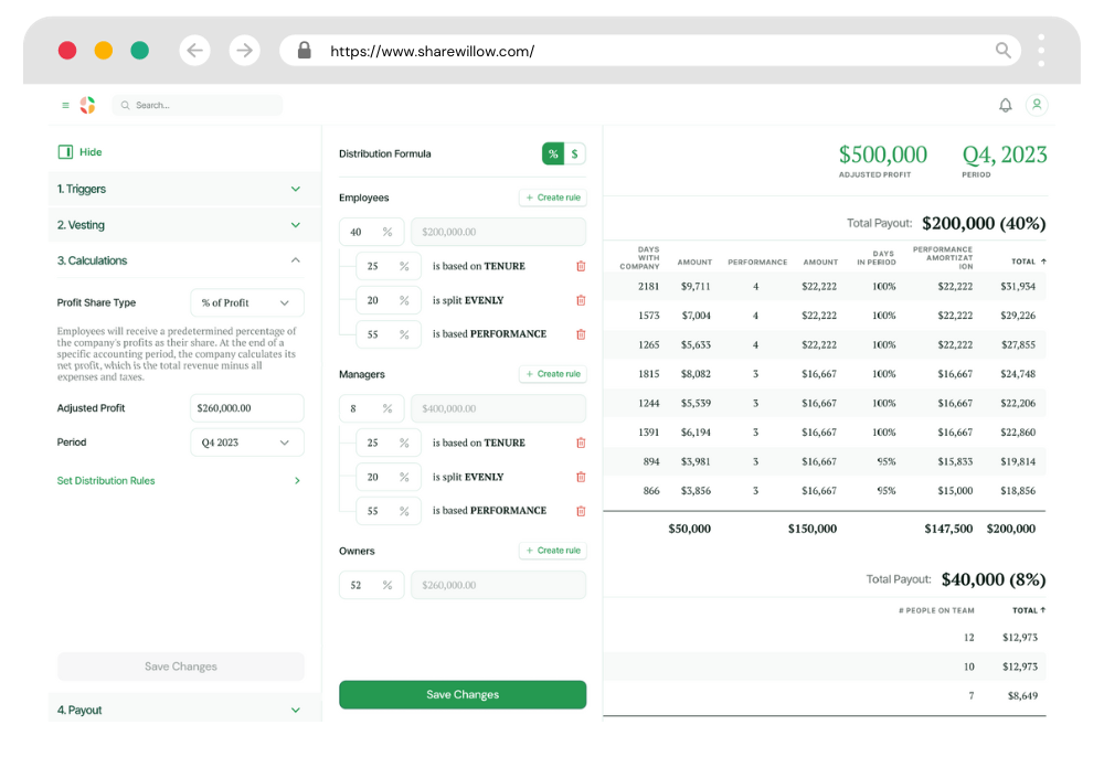 screenshot of ShareWillow