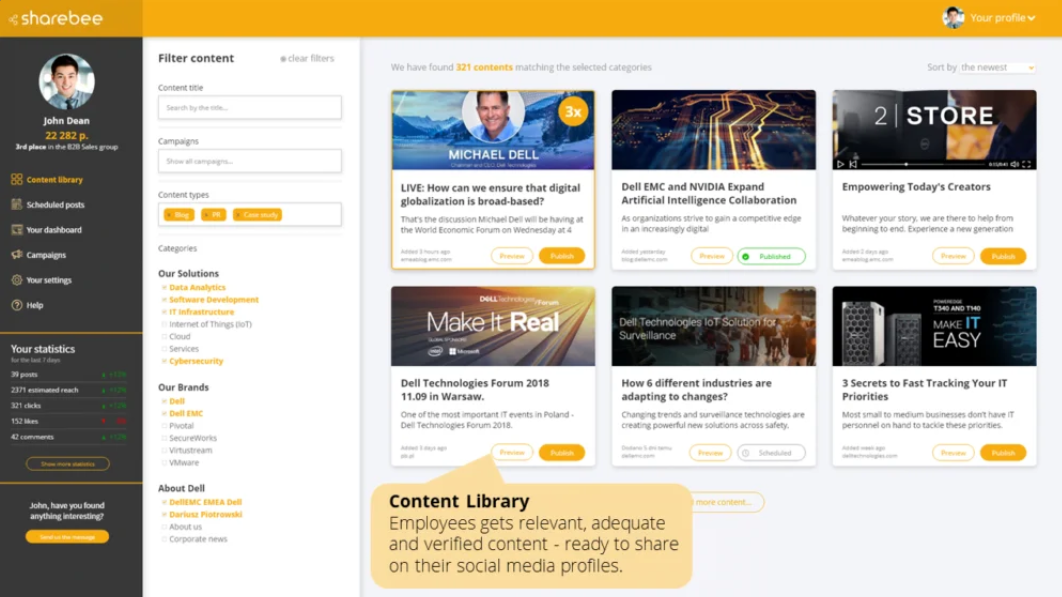 screenshot of Sharebee