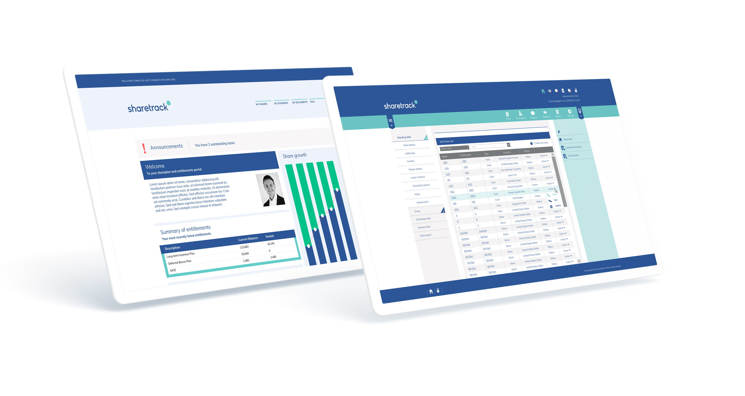 screenshot of Sharetrack