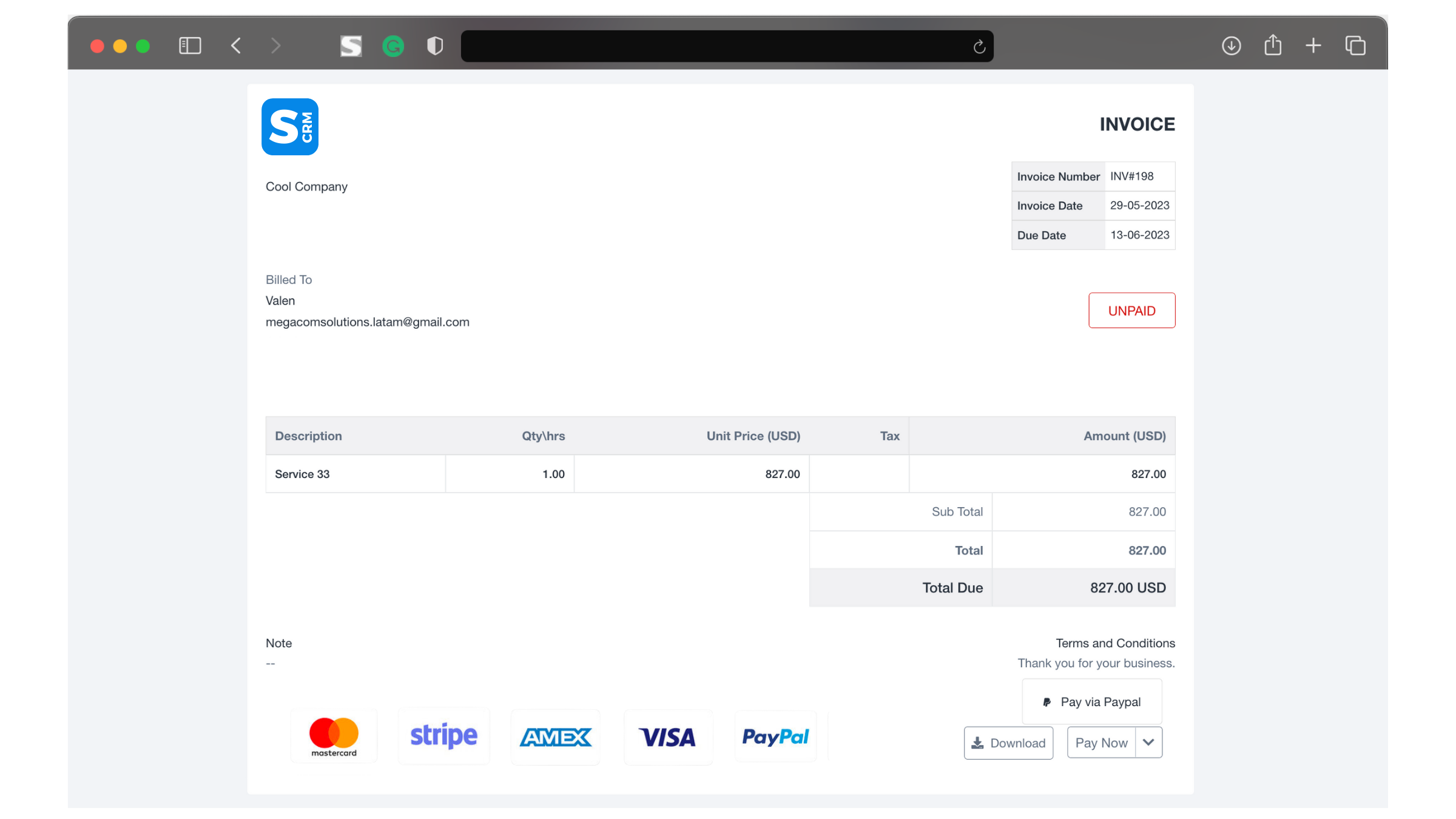 screenshot of SharpCRM