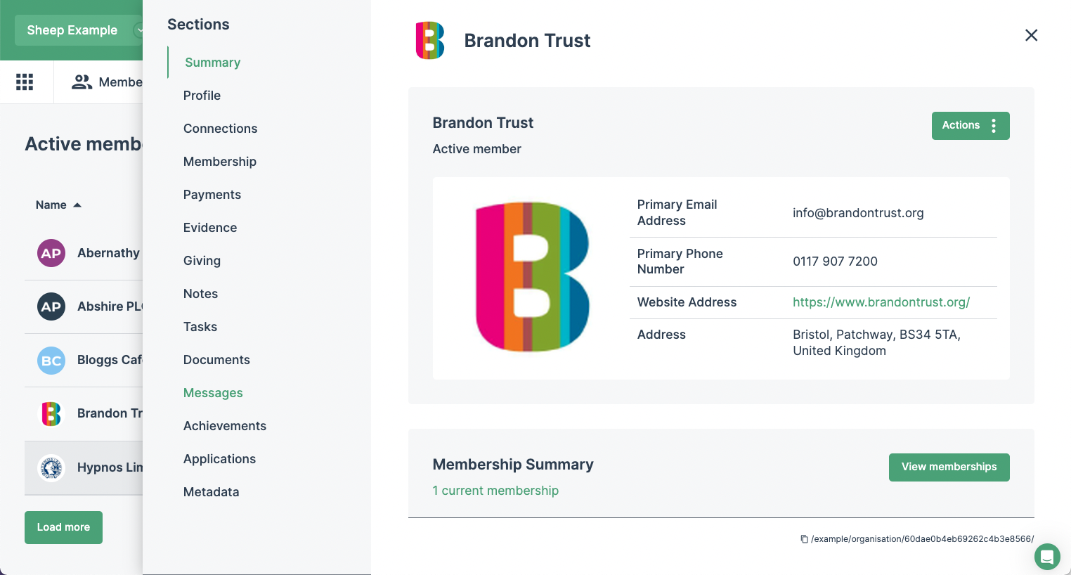 screenshot of SheepCRM