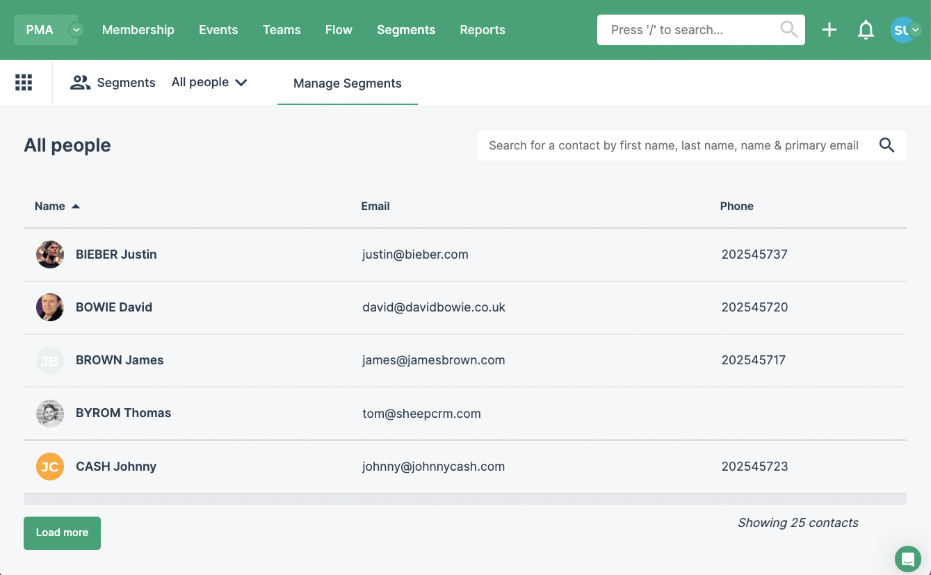 screenshot of SheepCRM