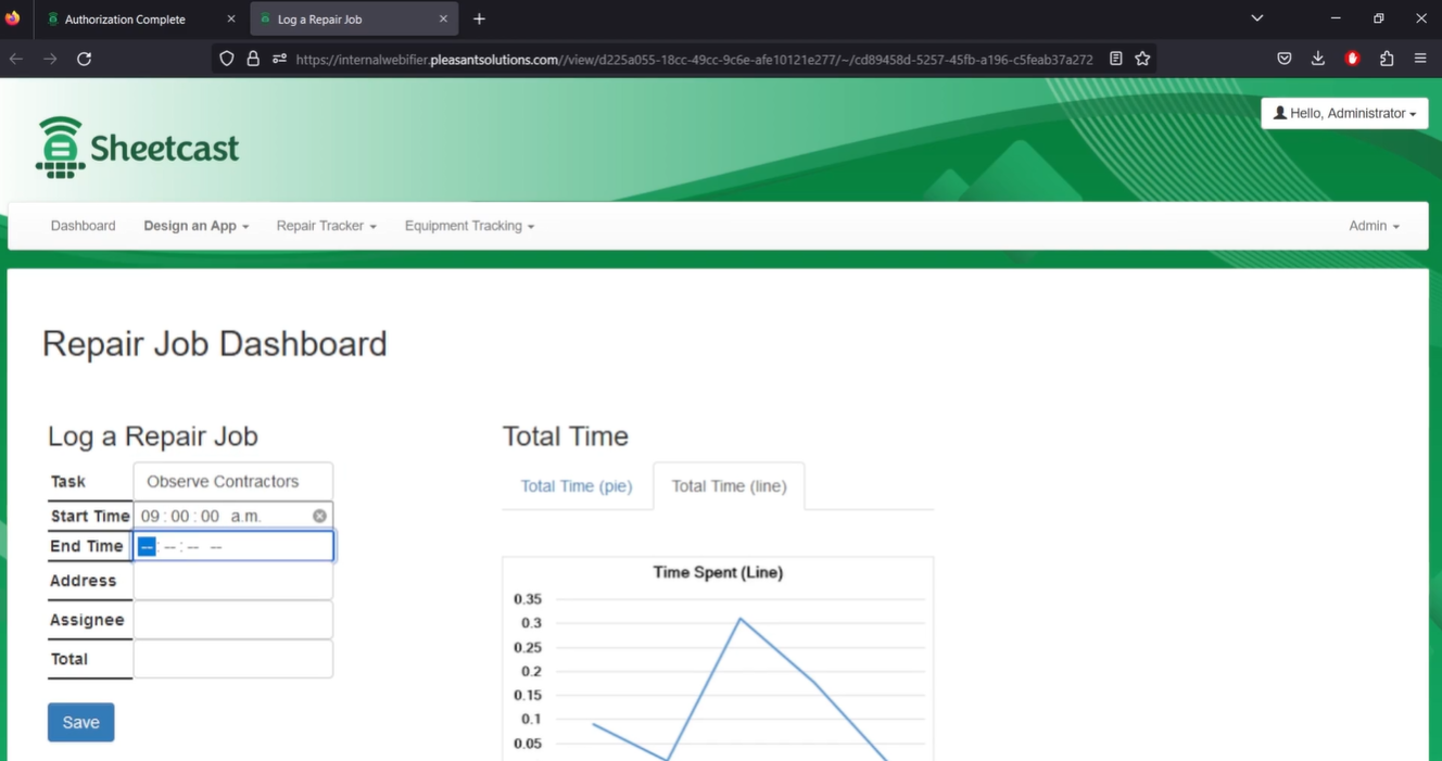 screenshot of Sheetcast