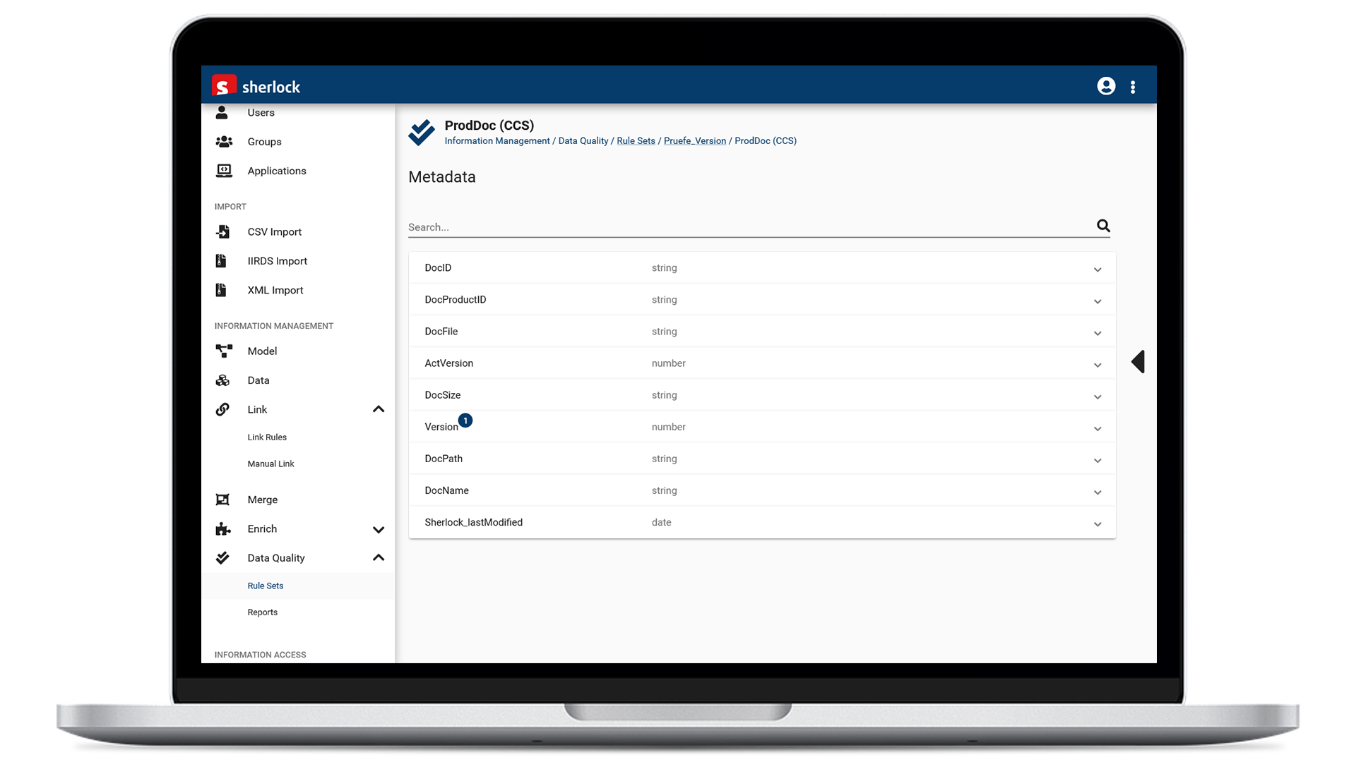 screenshot of Sherlock